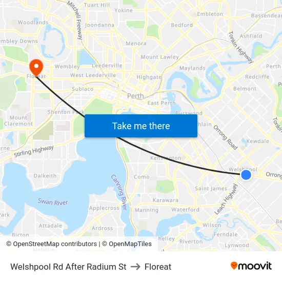 Welshpool Rd After Radium St to Floreat map