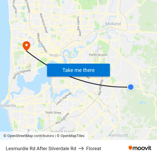Lesmurdie Rd After Silverdale Rd to Floreat map