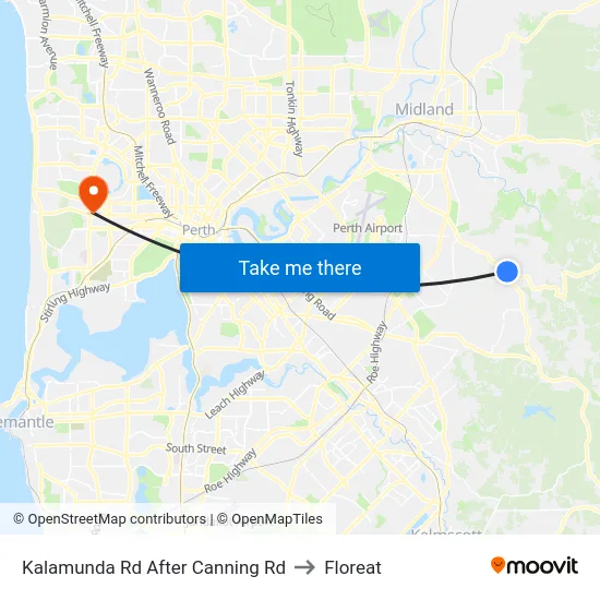Kalamunda Rd After Canning Rd to Floreat map