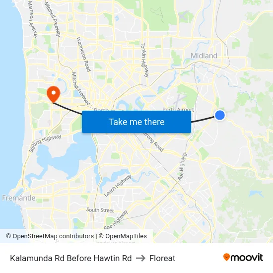 Kalamunda Rd Before Hawtin Rd to Floreat map