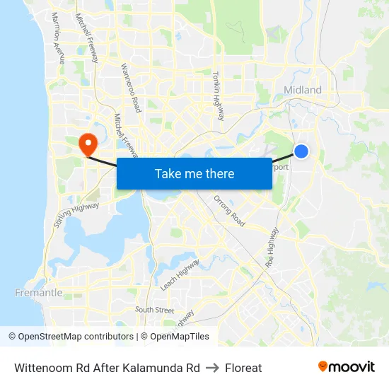 Wittenoom Rd After Kalamunda Rd to Floreat map