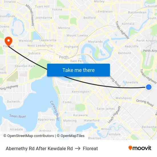 Abernethy Rd After Kewdale Rd to Floreat map