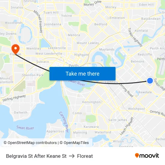 Belgravia St After Keane St to Floreat map