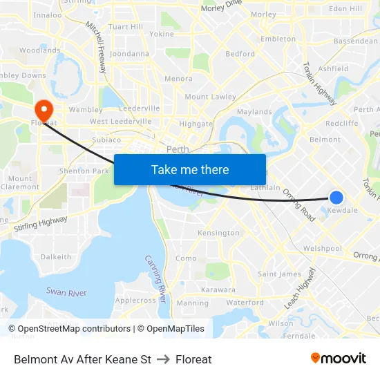 Belmont Av After Keane St to Floreat map