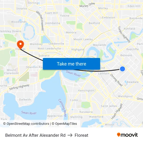 Belmont Av After Alexander Rd to Floreat map