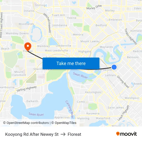 Kooyong Rd After Newey St to Floreat map