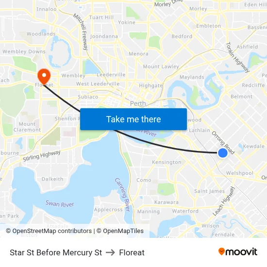 Star St Before Mercury St to Floreat map