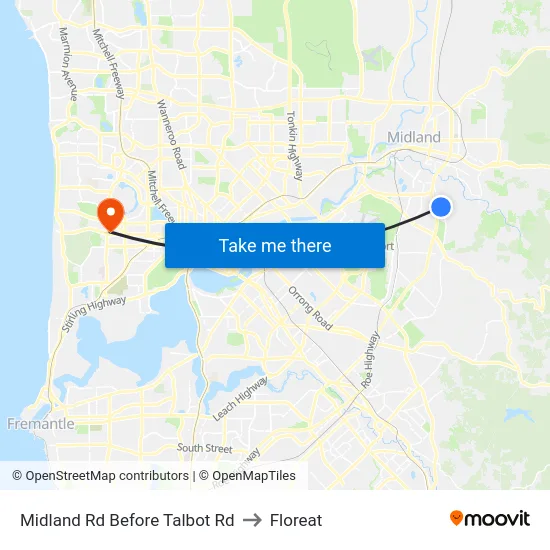 Midland Rd Before Talbot Rd to Floreat map