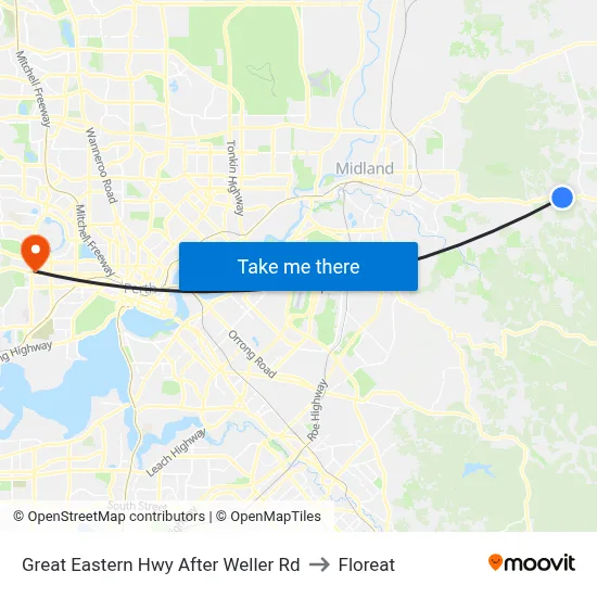 Great Eastern Hwy After Weller Rd to Floreat map
