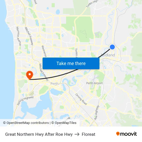Great Northern Hwy After Roe Hwy to Floreat map