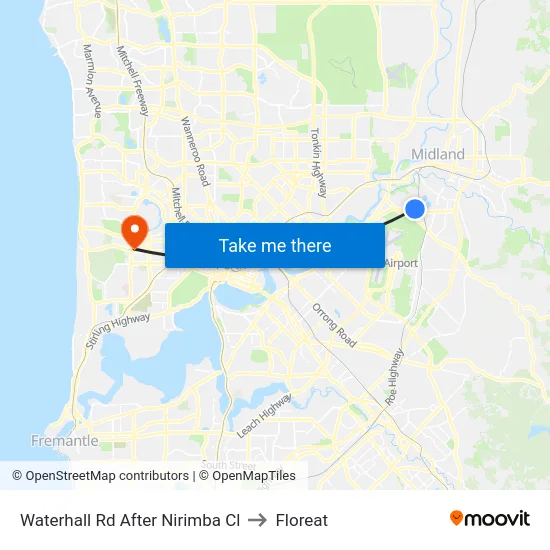 Waterhall Rd After Nirimba Cl to Floreat map