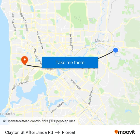 Clayton St After Jinda Rd to Floreat map