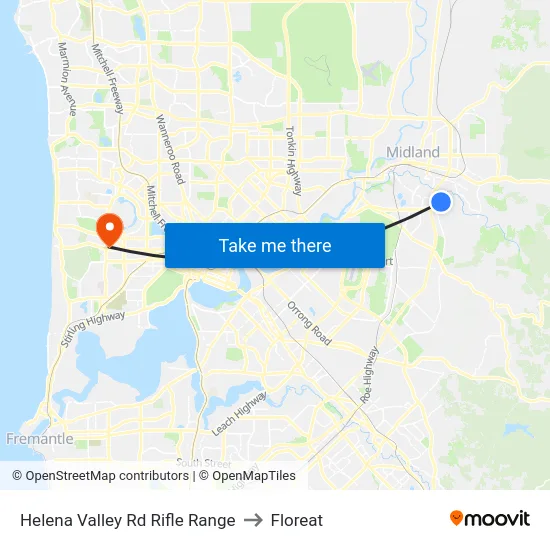 Helena Valley Rd Rifle Range to Floreat map