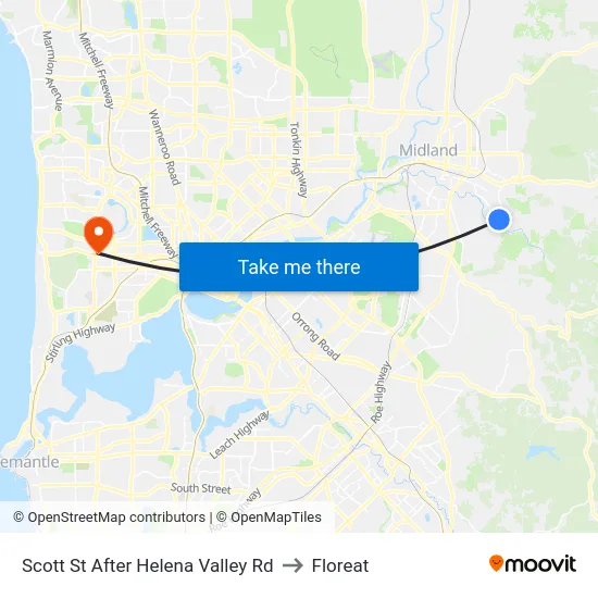 Scott St After Helena Valley Rd to Floreat map