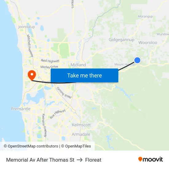 Memorial Av After Thomas St to Floreat map