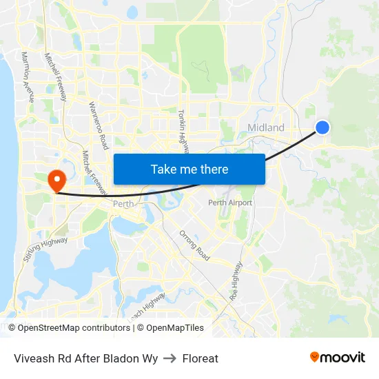 Viveash Rd After Bladon Wy to Floreat map