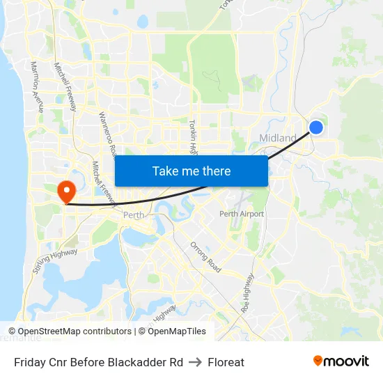 Friday Cnr Before Blackadder Rd to Floreat map