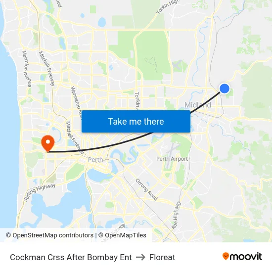 Cockman Crss After Bombay Ent to Floreat map