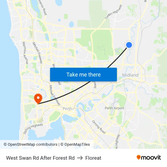 West Swan Rd After Forest Rd to Floreat map