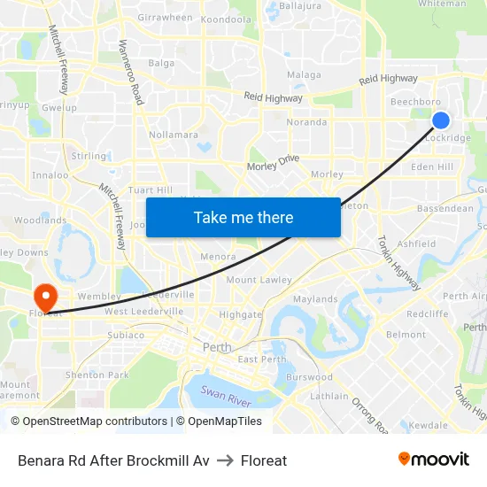 Benara Rd After Brockmill Av to Floreat map
