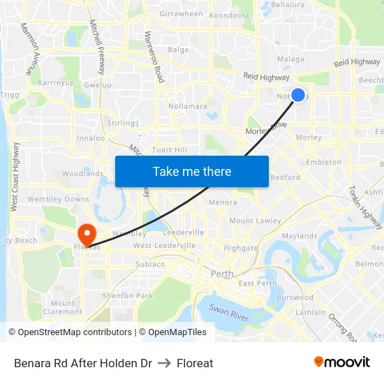 Benara Rd After Holden Dr to Floreat map