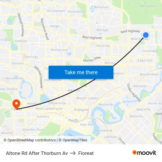 Altone Rd After Thorburn Av to Floreat map