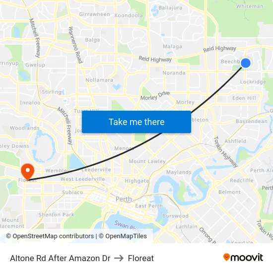Altone Rd After Amazon Dr to Floreat map