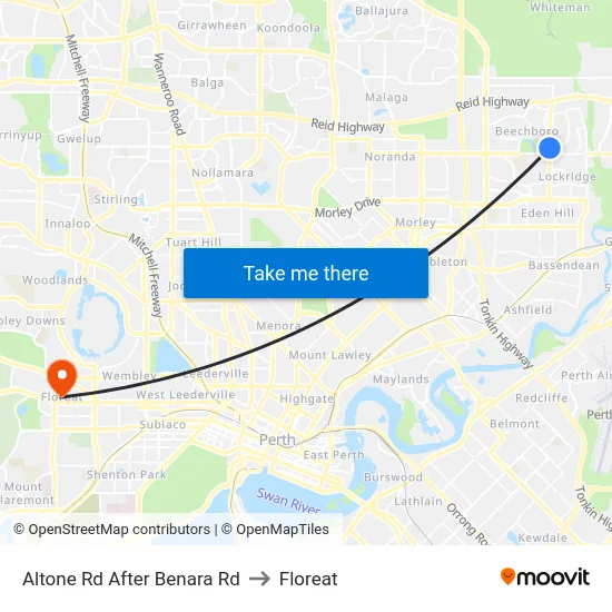 Altone Rd After Benara Rd to Floreat map