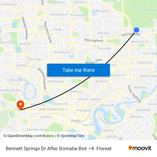 Bennett Springs Dr After Domatia Bvd to Floreat map
