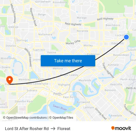 Lord St After Rosher Rd to Floreat map
