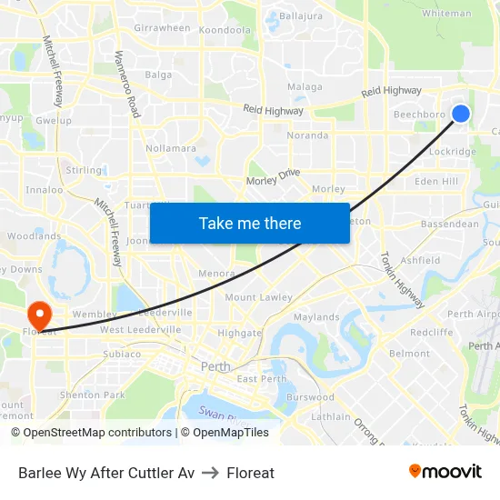 Barlee Wy After Cuttler Av to Floreat map