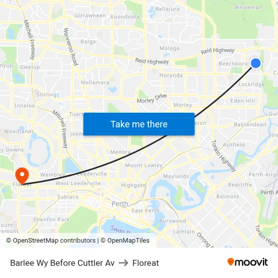 Barlee Wy Before Cuttler Av to Floreat map