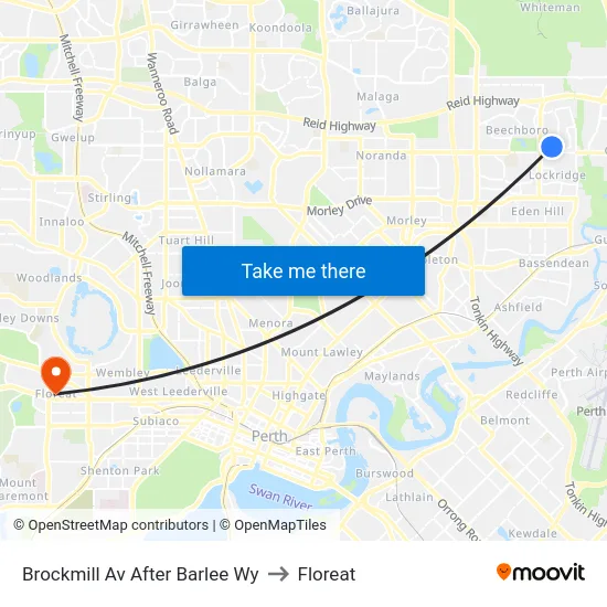 Brockmill Av After Barlee Wy to Floreat map