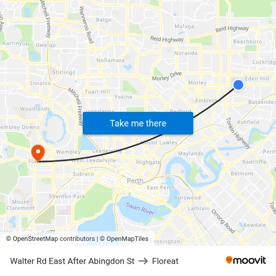 Walter Rd East After Abingdon St to Floreat map