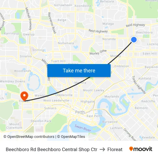 Beechboro Rd Beechboro Central Shop Ctr to Floreat map