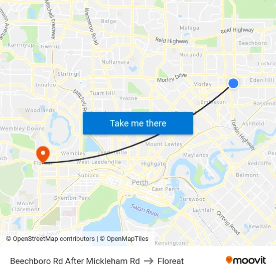 Beechboro Rd After Mickleham Rd to Floreat map