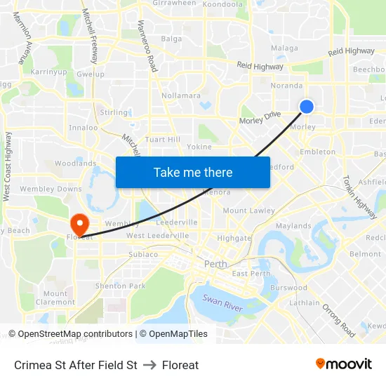 Crimea St After Field St to Floreat map