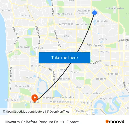 Illawarra Cr Before Redgum Dr to Floreat map