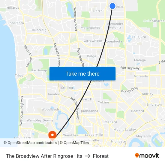 The Broadview   After Ringrose Hts to Floreat map