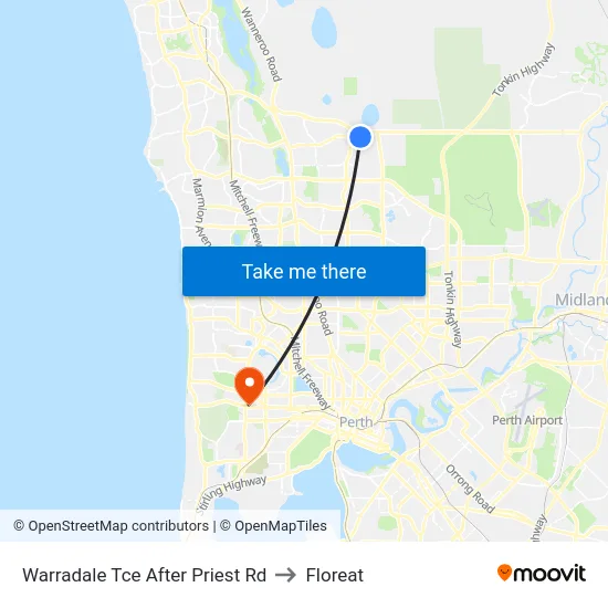 Warradale Tce After Priest Rd to Floreat map