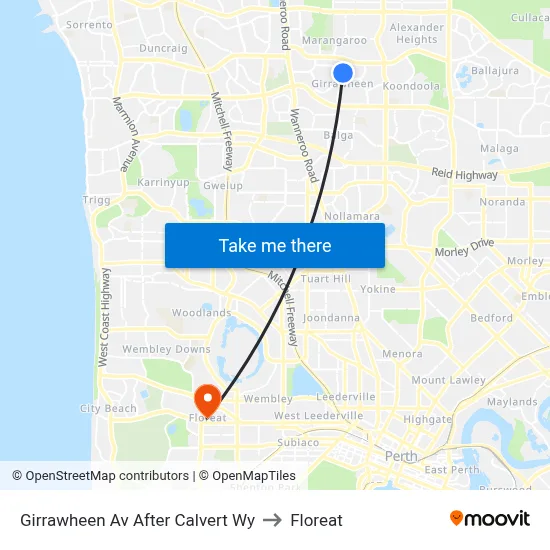 Girrawheen Av After Calvert Wy to Floreat map