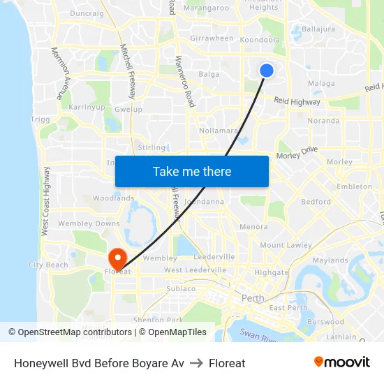 Honeywell Bvd Before Boyare Av to Floreat map