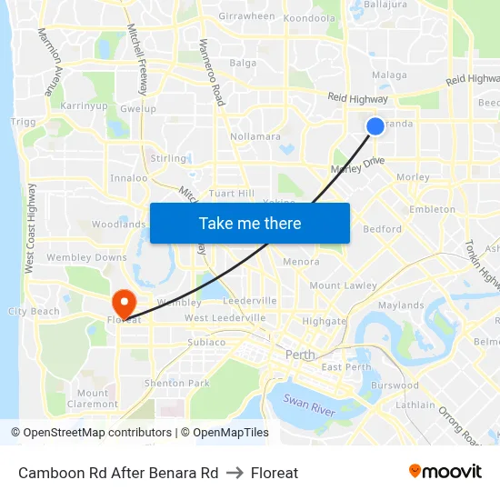 Camboon Rd After Benara Rd to Floreat map