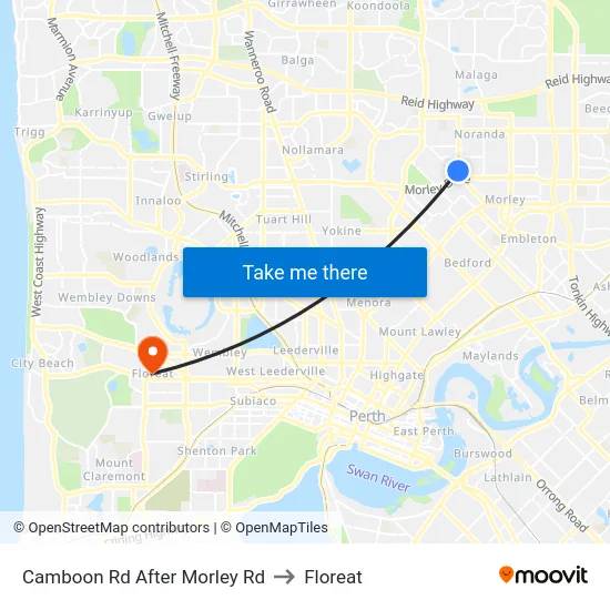 Camboon Rd After Morley Rd to Floreat map