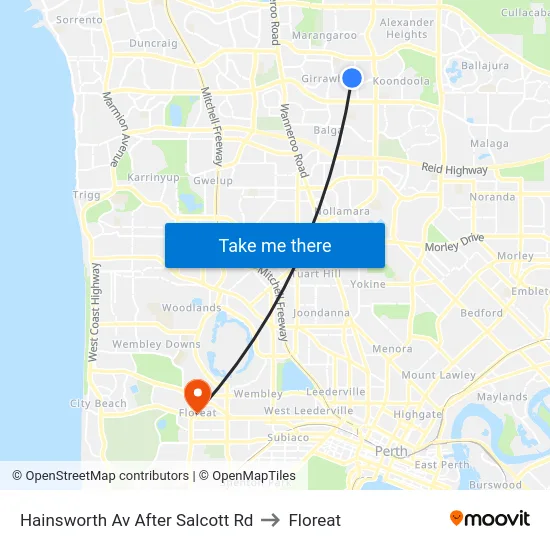 Hainsworth Av After Salcott Rd to Floreat map