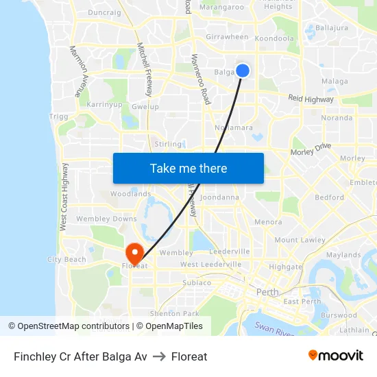 Finchley Cr After Balga Av to Floreat map