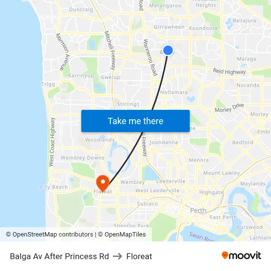 Balga Av After Princess Rd to Floreat map