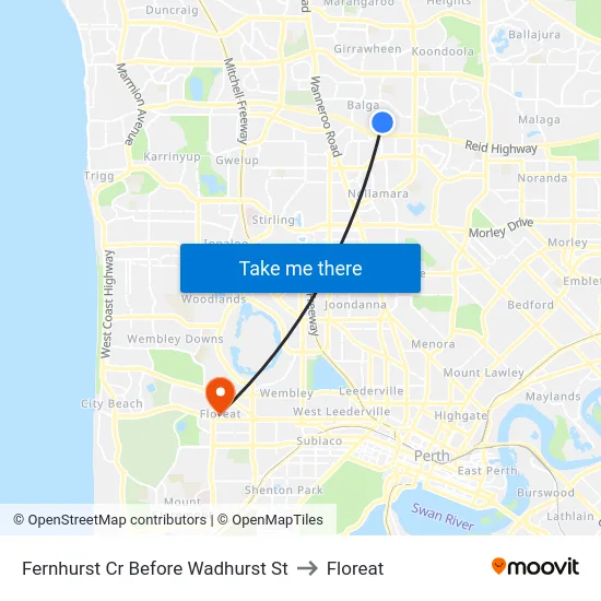 Fernhurst Cr Before Wadhurst St to Floreat map