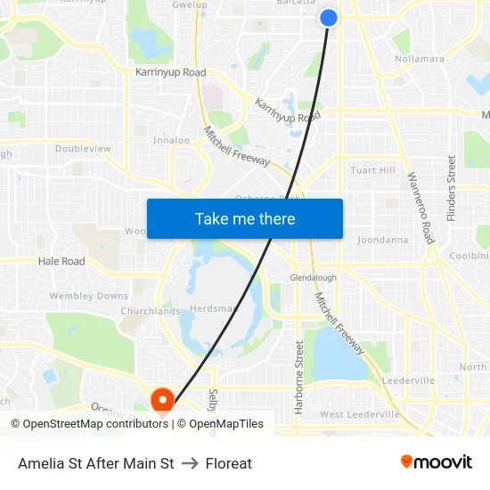 Amelia St After Main St to Floreat map