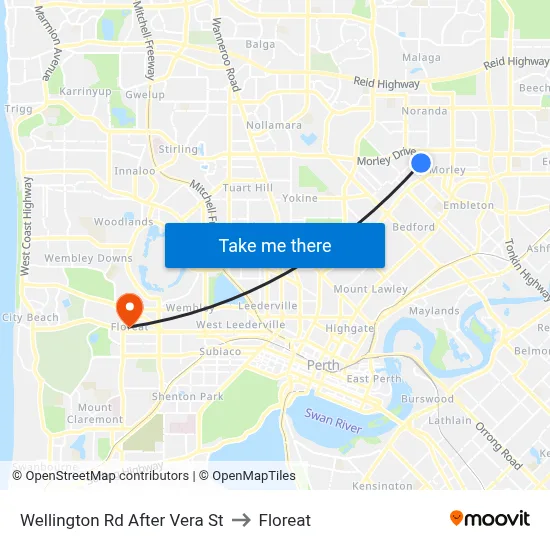 Wellington Rd After Vera St to Floreat map